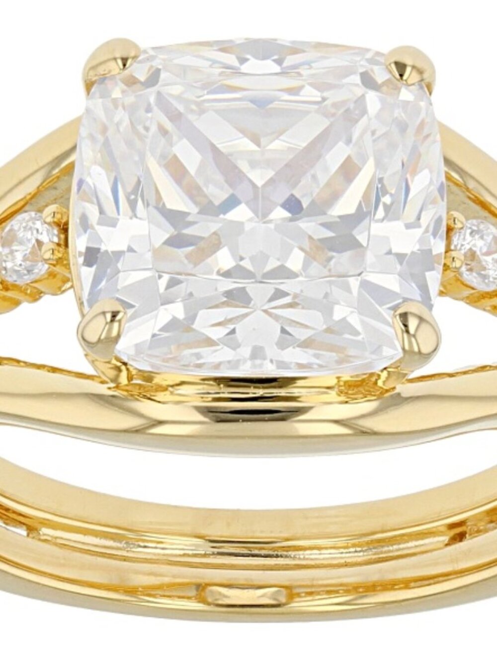 Bella Luce 18K Yellow Gold Plated Engagement Ring 9.04ctw. Size 10